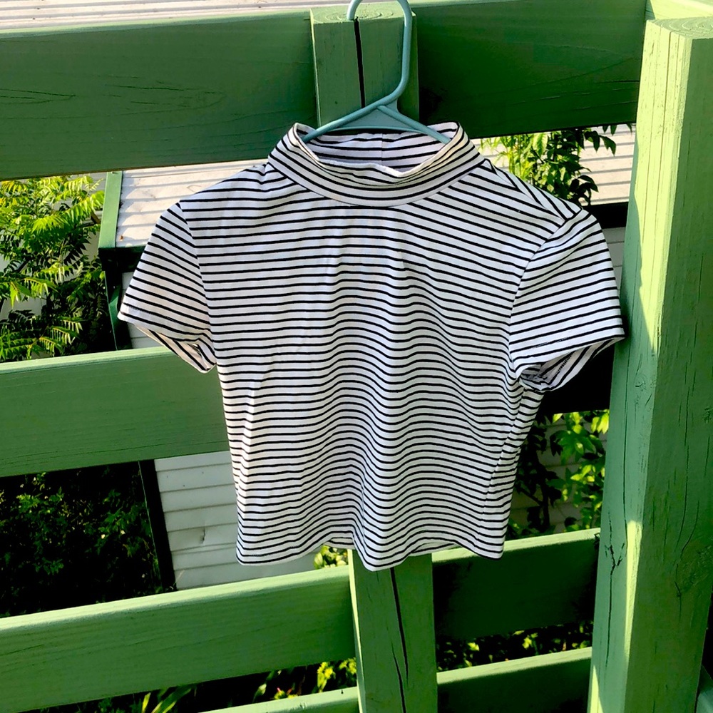 Shein mock turtle neck crop top